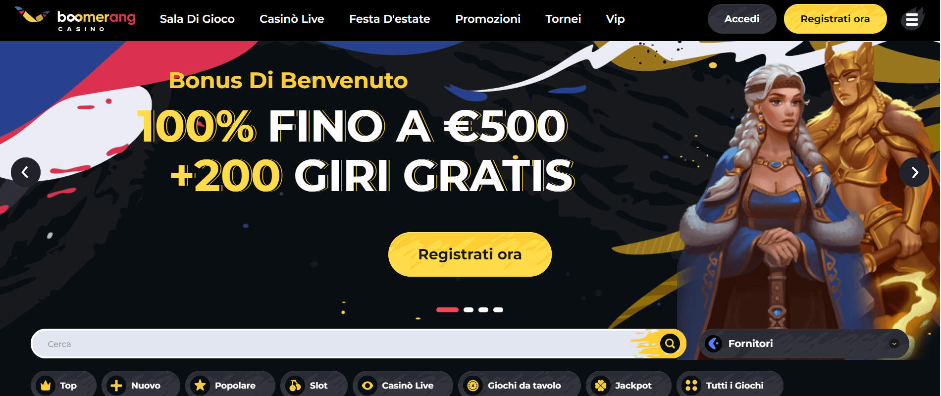 Boomerang Casino Bonus di Benvenuto