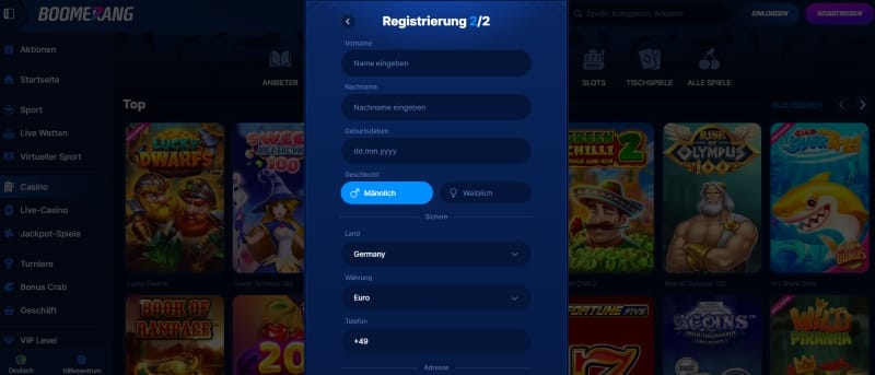 boomerangbet casino registrierung